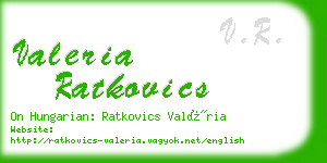 valeria ratkovics business card